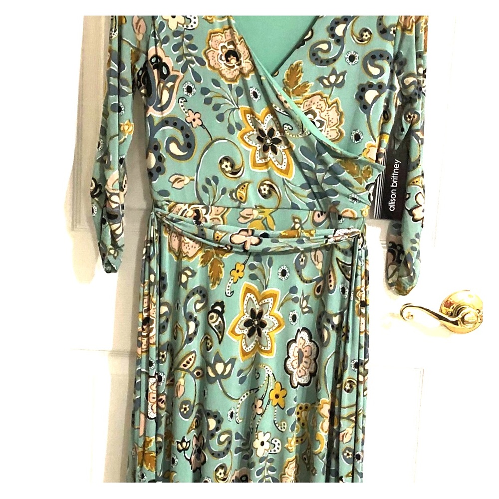 Green floral dress